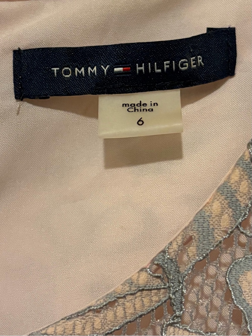 Tommy Hilfiger Dusty Pink Floral Lace High-Low Dress - Picture 3 of 5